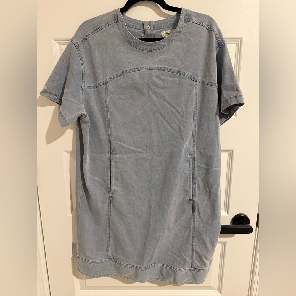 Easel Denim Tunic Dress in Washed Denim